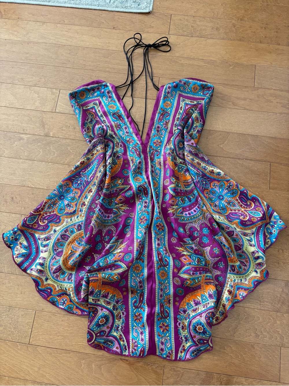 Unique Vintage Paisley Halter Mini Dress/Bandana Top